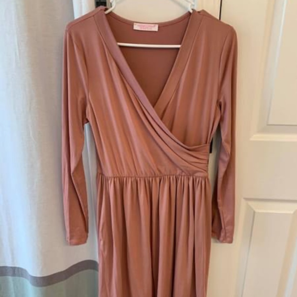 Wrap Dress- Mauve Color
